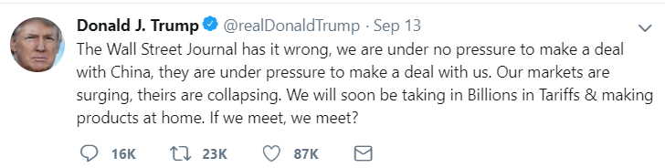 Trump China Tweet